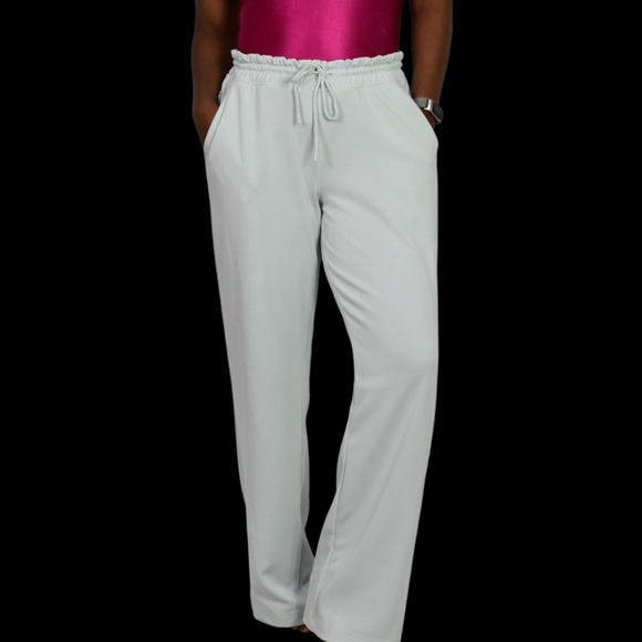 Athleta Seasoft Straight Pant Light Blue Pastel Mid Rise Athletic Pull On Medium - Picture 13 of 14